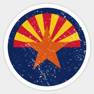 Retro Arizona State Flag // Vintage Arizona Grunge Emblem Sticker